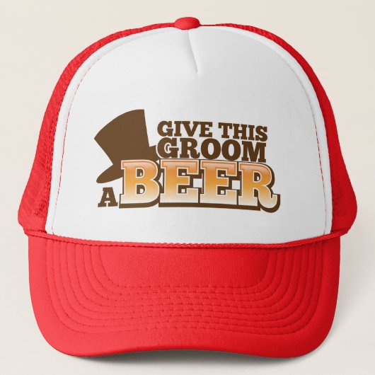 この新郎にビール結婚式の結婚ビールを与えて下さい キャップ (正面)