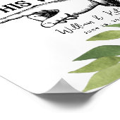 この方法で指を指さす緑の葉 ポスター (角)