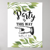 この方法で指を指さす緑の葉 ポスター (正面)