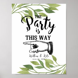 この方法で指を指さす緑の葉 ポスター