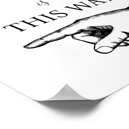 この方法で指を指す標識 ポスター (角)