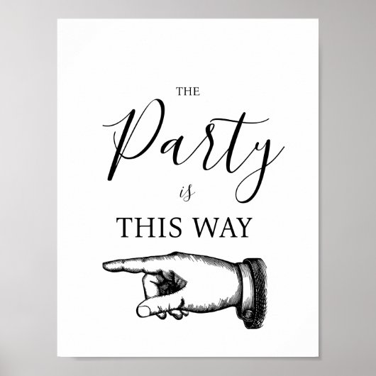 この方法で指を指す標識 ポスター (正面)