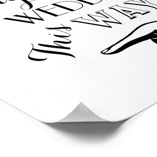 この方法の手を指すカスタム結婚式のサイン ポスター (角)