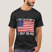 この旗がおこればパックのTシャツを救済します Tシャツ (正面)