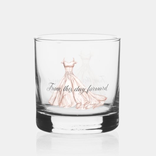 この日からフォワードエレガントなウェディングドレス ウイスキーグラス (裏面)
