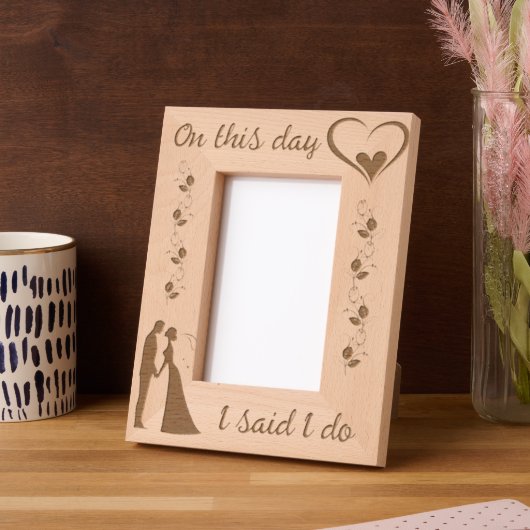 この日に私は言っ結婚た レーザー彫刻フレーム (左)