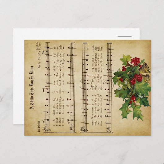 この日の子のエフエラはクリスマス生まれのキャロルだ シーズンポストカード (正面/裏面)