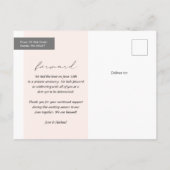 この日の駆け落ち発表葉書から 案内ポストカード (裏面)