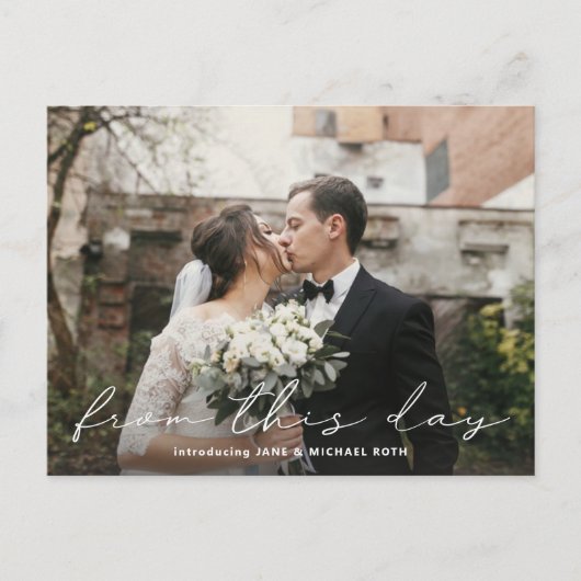 この日の駆け落ち発表葉書から 案内ポストカード (正面)