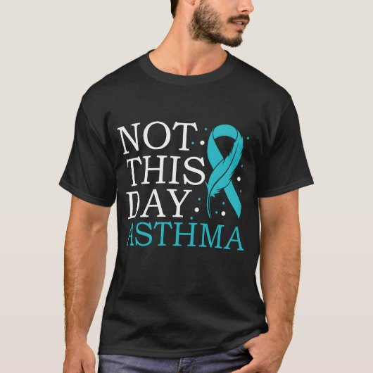 この日は喘息啓発月間の喘息のレトロなデザイン Tシャツ (正面)