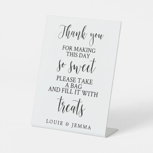 この日を甘くしてくれてありがとう結婚。 台座サイン (正面)