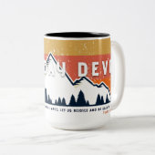 この日デヴォ | 15 ozロゴラップ（詩篇118:24） ツートーンマグカップ (正面右)