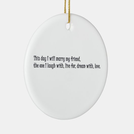 この日私は私の友人と結婚します セラミックオーナメント (右)