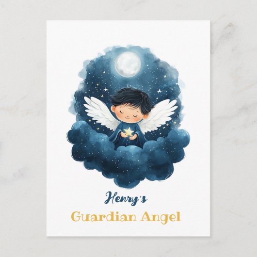 この星空の夜の守護天使はがき シーズンポストカード (正面)