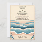 この春夏海ビーチ先結婚式 招待状 (正面)