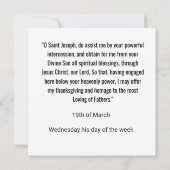 この時代のための聖ヨセフ カード (裏面)