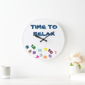 **この時刻にリラックス合わせて時クール間** ラージ壁時計 (ホーム)