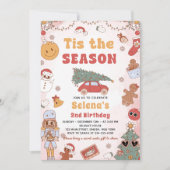 この時期最高にクールなクリスマス誕生日パーティー 招待状 (正面)