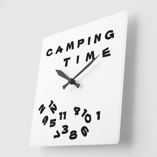 「この時計でキャンプ時間に着カッコいいく スクエア壁時計 (傾斜)
