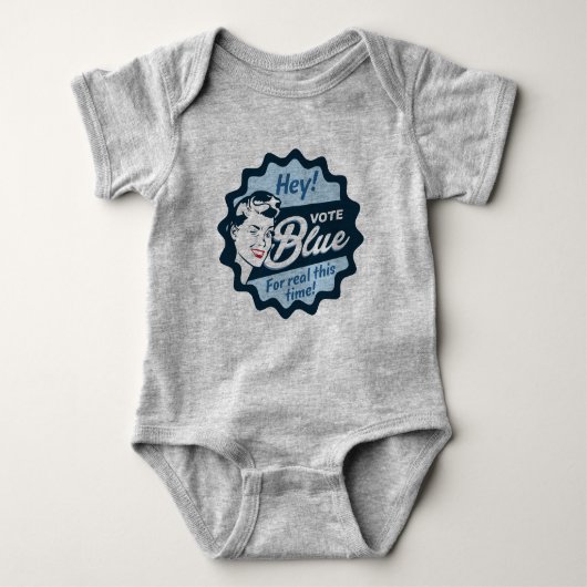 この時間実在の投票レトロ | ベビーボディスーツ (正面)