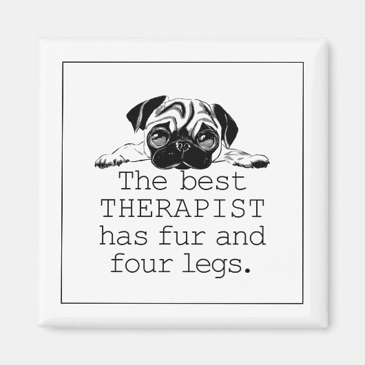 この最高のセラピストは毛が生え足が四つある マグネット (正面)