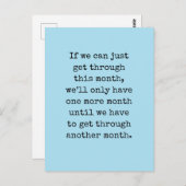 この月を何とか乗り切れれば… ポストカード (正面/裏面)