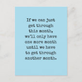 この月を何とか乗り切れれば… ポストカード (正面)