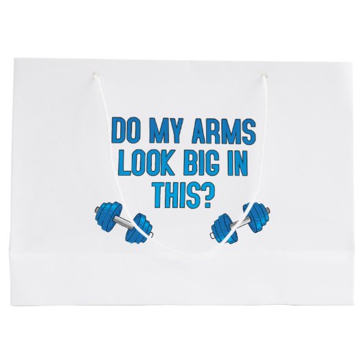 この服を着ると腕が大きく見える？ ラージペーパーバッグ (裏面)