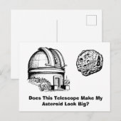 この望遠鏡を使ったら私の小惑星が大きく見える？ ポストカード (正面/裏面)