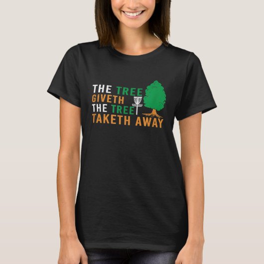 この木はI円板を取遠くにるおもしろい Tシャツ (正面)