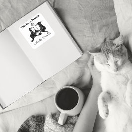 この本が持っている可愛い猫 スクエアシール