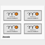 この本のバスケットボールはラベルシールに属している 長方形シール (シート)