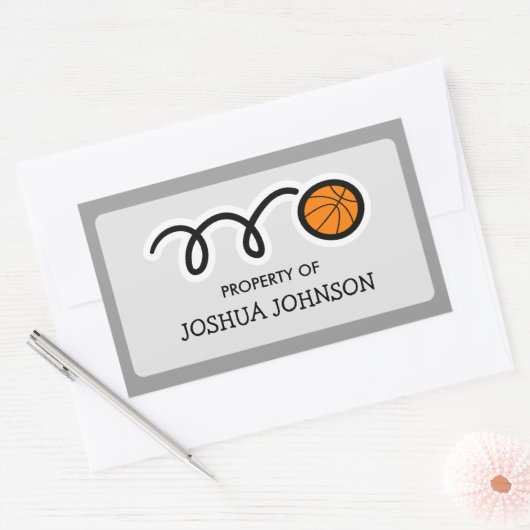 この本のバスケットボールはラベルシールに属している 長方形シール (封筒)