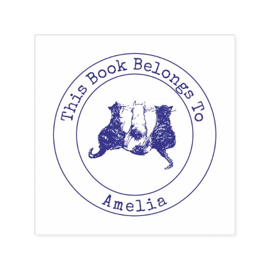 この本の可愛い猫は印鑑だ セルフインキングスタンプ (デザイン)