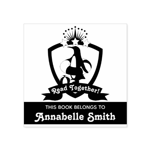 この本はかわいいペンギンの子供たちの本のしるし ラバースタンプ (インプリント)