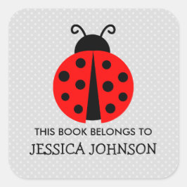 この本はてんとう虫の蔵書票のステッカーに属します スクエアシール