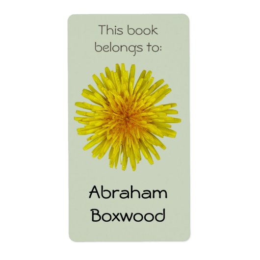 この本はイエローダンデロンの名前をカスタムするに属している ラベル (正面)