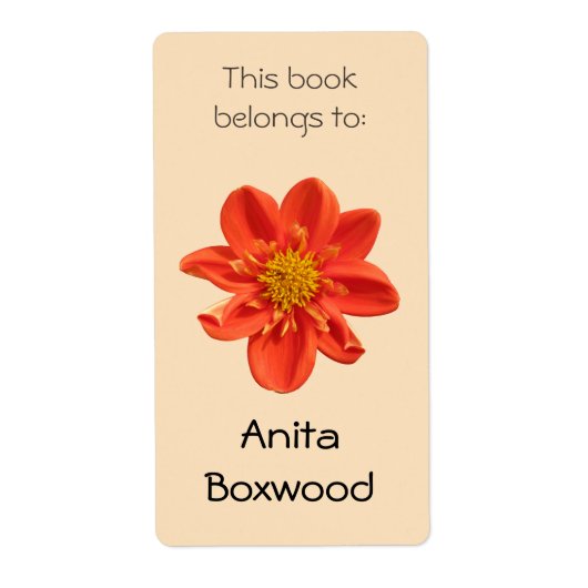この本はオレンジ名前をカスタムするの花だ ラベル (正面)