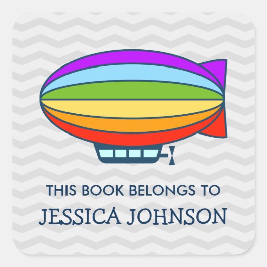 この本はゼッペリン蔵書票のシールに属する スクエアシール (正面)