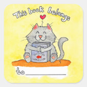 この本はニコール・ジャネスの猫ステッカーに入っている スクエアシール (正面)