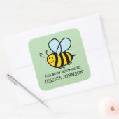 この本はハチミツ蔵書票のシールだ スクエアシール (封筒)