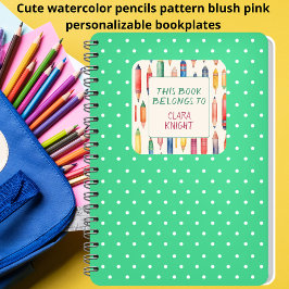 この本はピンクの新学期蔵書票 スクエアシール