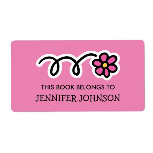 この本はピンク色のデイジーの花本のラベルに属している ラベル (正面)