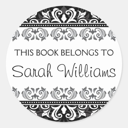この本はブラックダマスクスタイリッシュに属する ラウンドシール (正面)