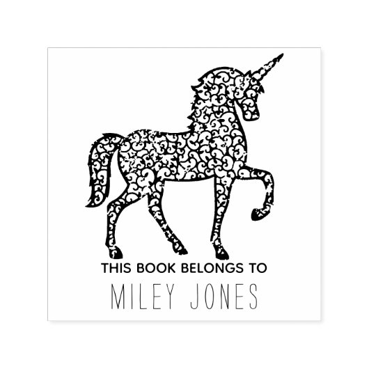 この本はユニコーンという名前だ セルフインキングスタンプ (デザイン)