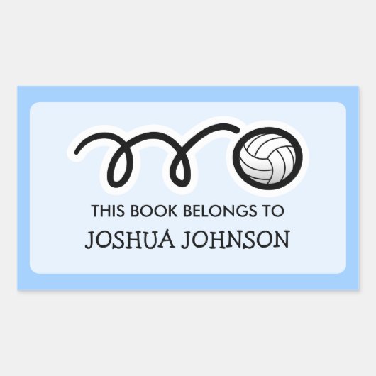 この本はラベルシールに属している |バレーボール 長方形シール (正面)