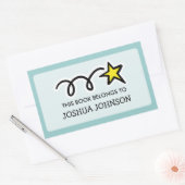 この本はレーベルのシールに属している |射撃、 発砲星 長方形シール (封筒)