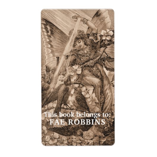 この本はヴィンテージ妖精の鳥蔵書票に属する ラベル (正面)