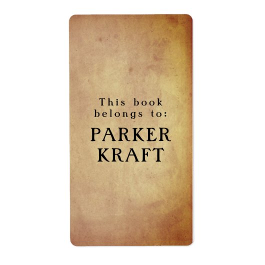 この本はヴィンテージ紙蔵書票 ラベル (正面)