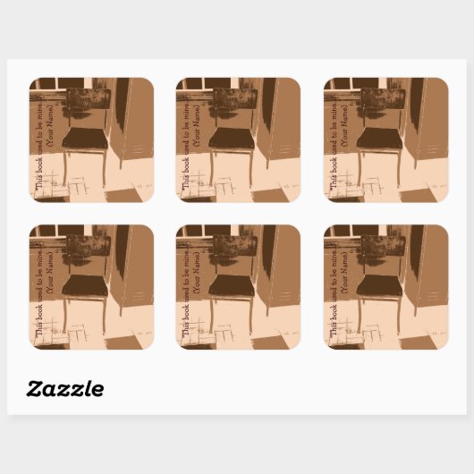 この本は以前は私の図書館のシールであったプレート スクエアシール (シート)